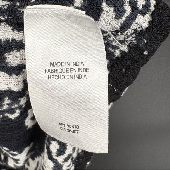 Lucky Brand Women's Floral Embroidered Sleeveless Blouse S Black White Bohemian - Picture 7 of 11